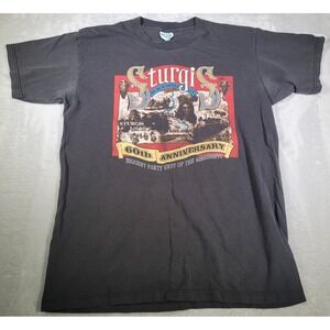 VINTAGE Sturgis TShirt Men L Black 2000 Motorcycle Black Hills Rally Biker Y2K